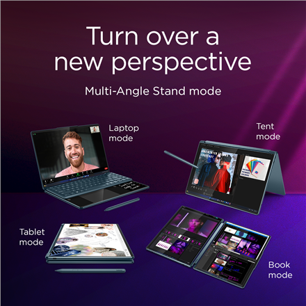 Lenovo Yoga Book 9 14IAH10 | Tidal Teal | 2x14 " | OLED | Touchscreen | 2.8K WQXGA+ | 2880 x 1800 pi
