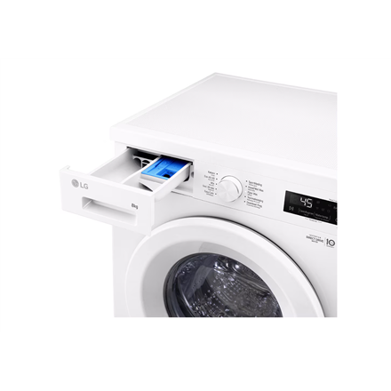 LG Washing Machine | F4X1008NWH | Energy efficiency class A | Front loading | Washing capacity 8 kg 
