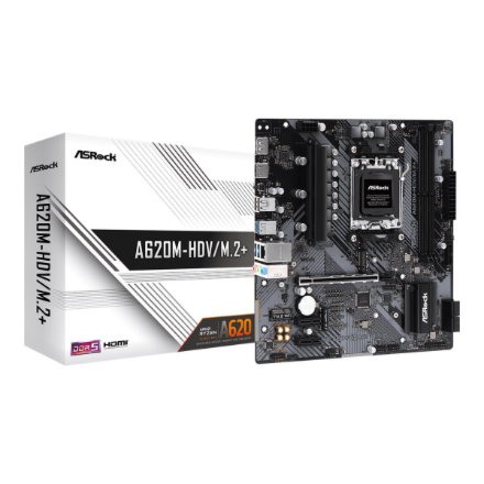 ASRock A620M-HDV/M.2+ | Processor family AMD | Processor socket AM5 | DDR5 | Supported hard disk dri