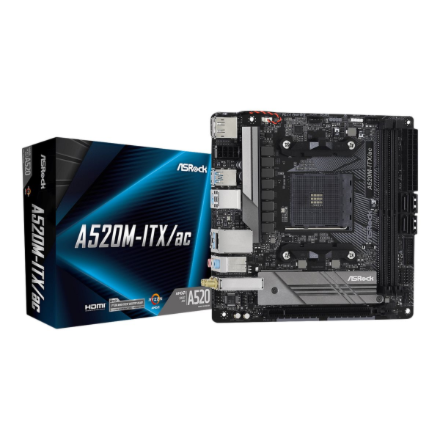 ASRock A520M-ITX/AC | Processor family AMD | Processor socket AM4 | DDR4 | Supported hard disk drive