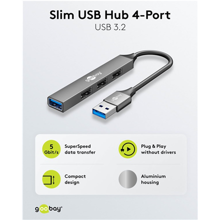 Goobay Slim 4-Port USB Hub