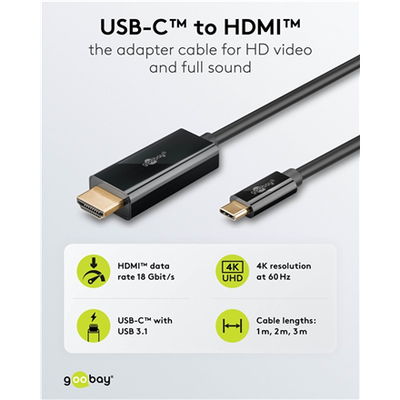 Goobay USB-C to HDMI Cable 4K at 60 Hz