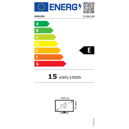 Philips 221B8LJEB/00 | 22 " | TFT-LCD (TN) | 60 Hz | 1 ms | 1920 x 1080 pixels | 250 cd/m²