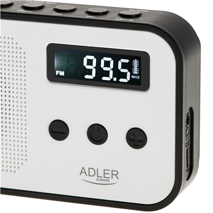 Adler | Digital radio PLL AM/FM | AD 1907 | Alarm function | White/Black