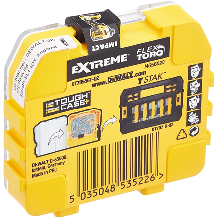 DEWALT DT70555T-QZ Extreme FLEXTORQ 25pc Set PH2 25mm in Small Bulk Storage Case