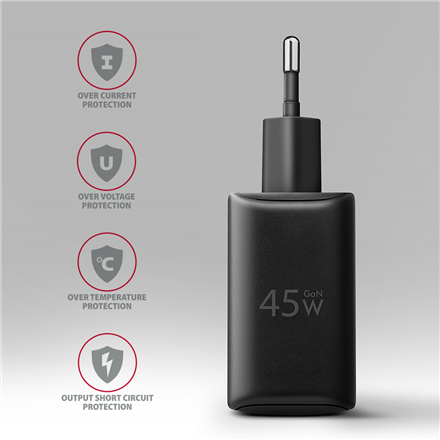 AXAGON GaN wallcharger 2x port (USB-A + USB-C)