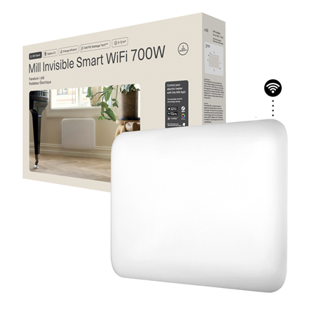 Mill Invisible Smart WiFi Heater | PA700WIFI4 | Panel Heater | 700 W | Suitable for rooms up to 9-12