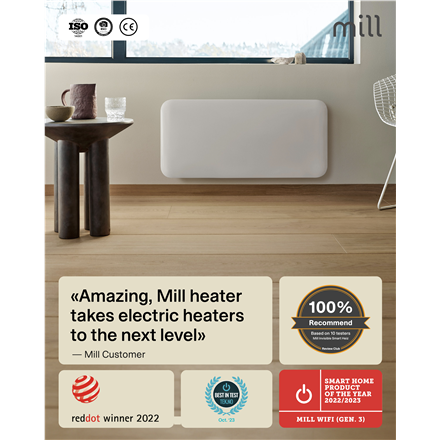 Mill Invisible Smart WiFi Heater | PA700WIFI4 | Panel Heater | 700 W | Suitable for rooms up to 9-12