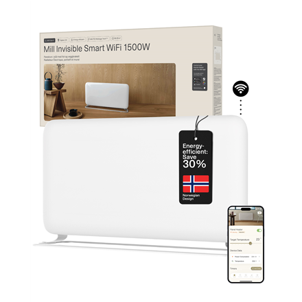 Mill WiFi Panel Heater | PA1500WIFI4A | Panel Heater | 1500 W | Suitable for rooms up to 22 m² | Whi