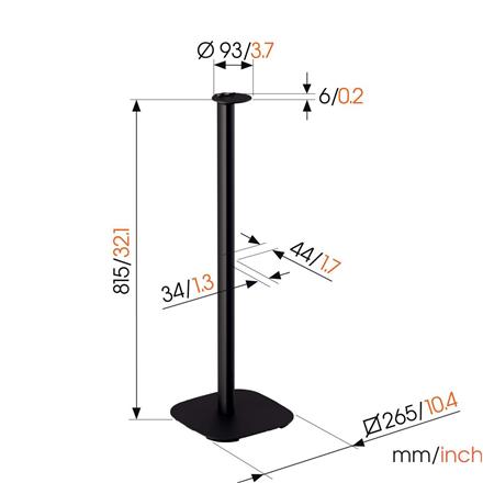 Vogels Floor stand | SFS 4113 Sonos speaker stand for Era 100 | Maximum weight (capacity) 2 kg | Bla