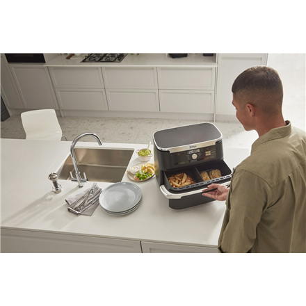 NINJA | Double Air Fryer | AF500EU Foodi FlexDrawer | Power 2470 W | Capacity 10.4 L | Black
