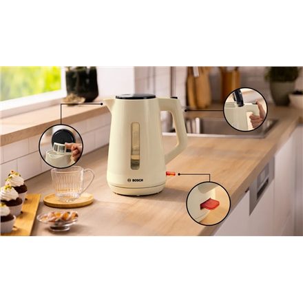 Bosch Kettle | TWK1M127 | Electric | 2400 W | 1.7 L | Plastic | Creamy