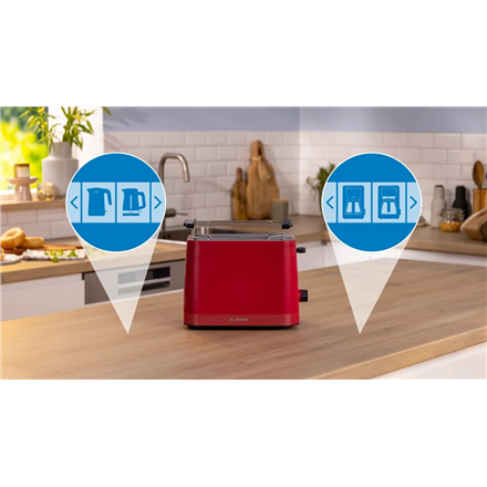 Bosch Compact Toaster | TAT3M124 MyMoment | Number of slots 2 | Housing material Plastic | Red