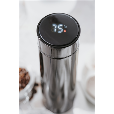 Adler | Thermal Flask | CR 4507bk | Capacity 0.473 L | Material Stainless steel/Silicone | Black