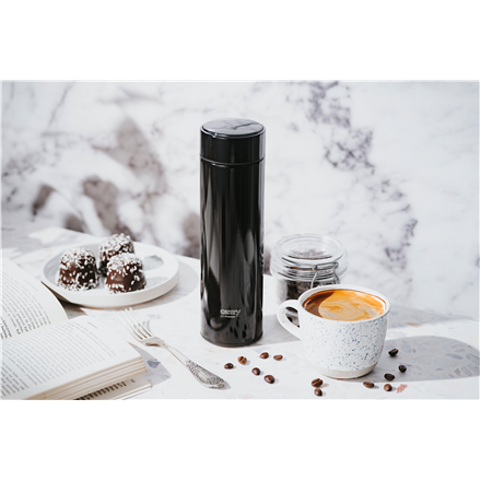 Adler | Thermal Flask | CR 4507bk | Capacity 0.473 L | Material Stainless steel/Silicone | Black