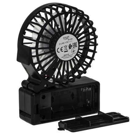 Adler Foldable mini fan | AD 7336 | Desk fan | Black | Diameter 6.5 cm | Number of speeds 1