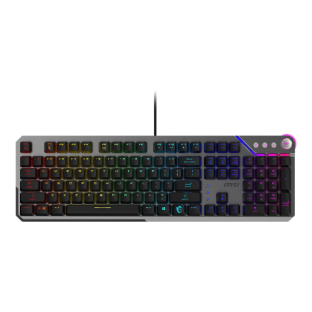 MSI STRIKE 600 SILENT US | Gaming Keyboard | Wired | US | USB 2.0 | KAILH Midnight PRO Silent Tactil