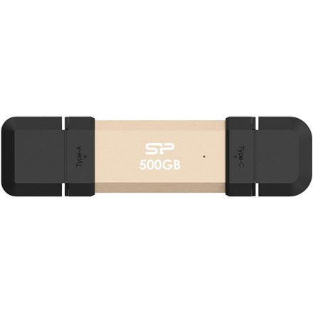 Silicon Power DS72 | 500 GB | USB Type-A/USB Type-C 3.2 Gen 2 | Gold