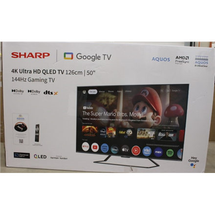 SALE OUT. Sharp 50GR8265E 50" (126cm) 4K Ultra HD QLED Smart Google Frameless TV