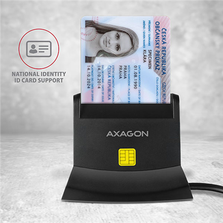 AXAGON Universal desktop USB contact Smart/ID and SD/microSD/SIM card reader | CRE-SM2