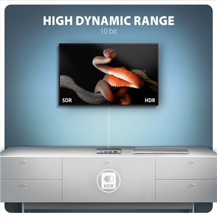 AXAGON USB-C 5Gbps GLASS 6in1 Hub | HMC-6GLN