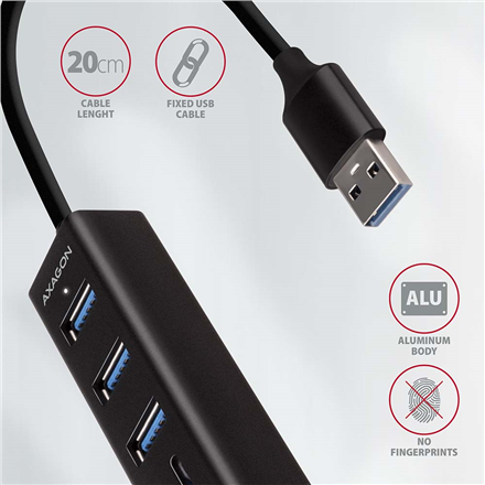 AXAGON SuperSpeed USB-A Hub and Card Reader | HMA-CR3A