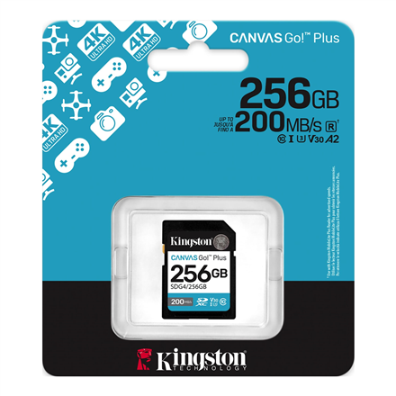 Kingston | Canvas Go! Plus | 256 GB | SD | Flash memory class Class 10