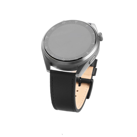 Fixed | Leather Strap with Quick Release 20mm for Smartwatch | Black