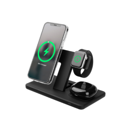 Fixed | MagPowerstation 3-in-1 wireless charging stand with MagSafe mount support | FIXMPOS-BK | Bla