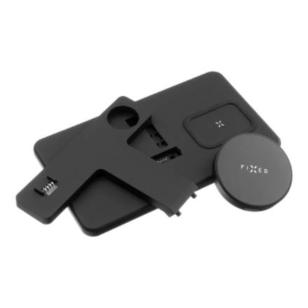 Fixed | MagPowerstation 3-in-1 wireless charging stand with MagSafe mount support | FIXMPOS-BK | Bla