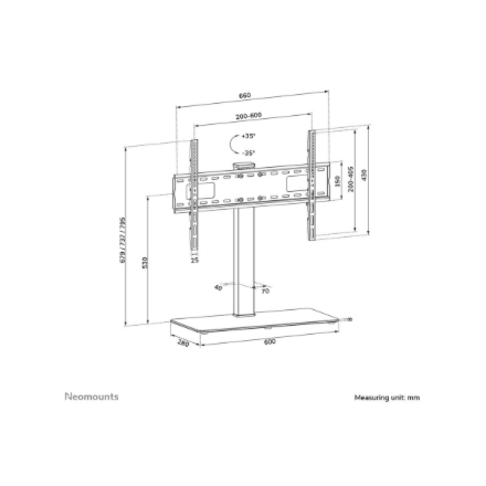 Neomounts Desk Mount | DS45-430BL16 TV stand | Adjustable Height