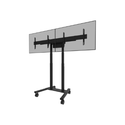 Neomounts Floor stand | ADM-875BL2 Dual screen adapter | Adjustable Height | 42-65 " | Maximum weigh