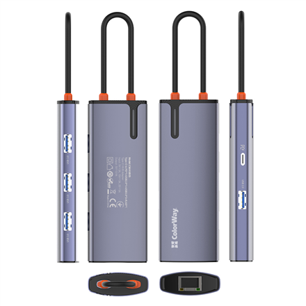 ColorWay 6-in-1 Docking Station | CW-HUB03 | 100 W