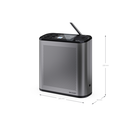 Sharp OSAKA Portable Digital Radio | DR-P530(GY) | USB port | Bluetooth | FM radio | Wireless connec