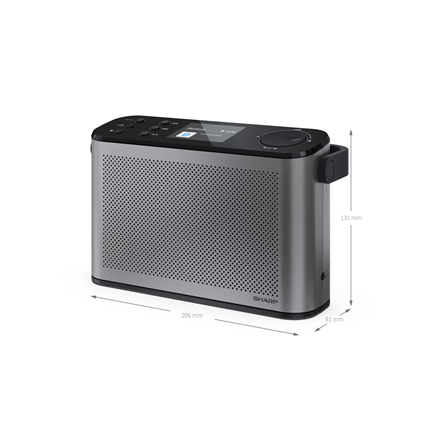Sharp OSAKA Stereo Portable Digital Radio | DR-P540(GY) | USB port | Bluetooth | FM radio | Wireless