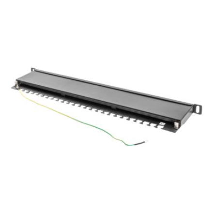 Lanberg | Patch panel 24 port 0.5U 19" CAT.5E FTP with cable organizer shielded | PPS5-0024-B