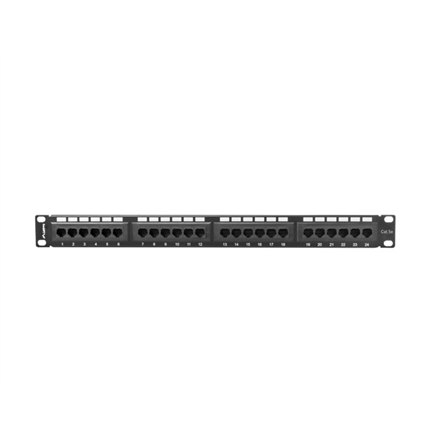 Lanberg | Patch Panel 24 port 1U 19" CAT.5E UTP | PPU5-1024-B | Black