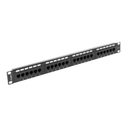 Lanberg | Patch Panel 24 port 1U 19" CAT.6 UTP | PPU6-1024-B | Black