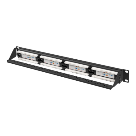 Lanberg | Patch Panel 24 port 1U 19" CAT.6A UTP | PPUA-1024-B | Black