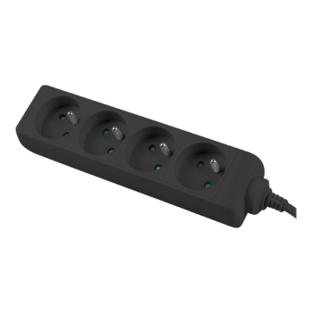 Power strip 1m 4x outlets for UPS system | PS0-04E-0100-IEC-BK | Sockets quantity 4