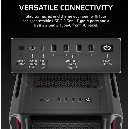 Corsair PC Case | iCUE LINK 5000T LX RGB | Black | Mid-Tower | Power supply included No