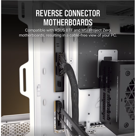 Corsair Dual Chamber PC Case | 6500X | White/Bamboo wood | Mid Tower | Power supply included No