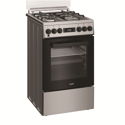 Whirlpool Cooker | W5G8LMSWTX | Hob type Gas | Oven type Electric | Stainless steel | Width 50 cm | 