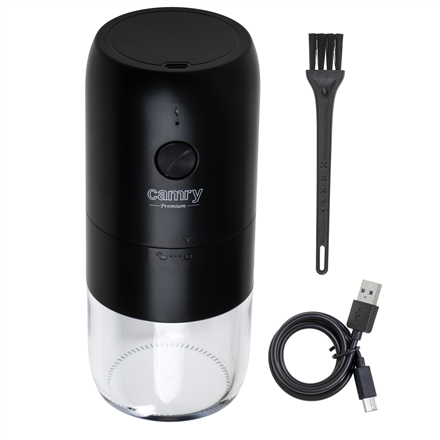 Camry Cordless USB Electric Coffee Grinder | CR 4302 | 25 W | Coffee beans capacity 25-30 g | Black
