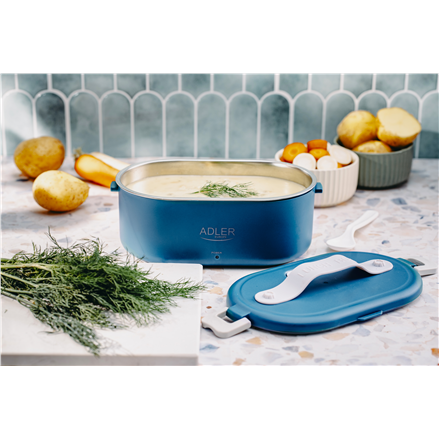 Adler | Electric lunch box with thermal bag | AD 4522 | 0.8 L | Plastic/Stainless steel | Blue | Lid