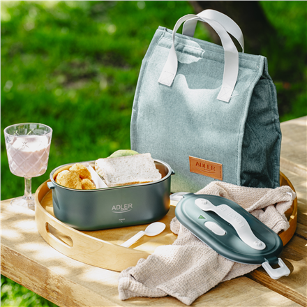 Adler | Electric lunch box with thermal bag | AD 4522 | 0.8 L | Plastic/Stainless steel | Green | Li