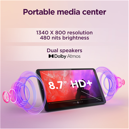 Lenovo Tab One 4G LTE (without power adapter) | ZAF10175SE | 8.7 " | Luna Grey | IPS | 1340 x 800 pi