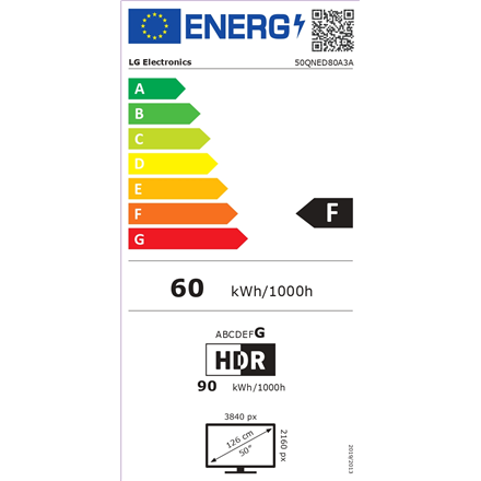 LG 50QNED80A3A | 50 | Smart TV | webOS 25 | UHD | Black