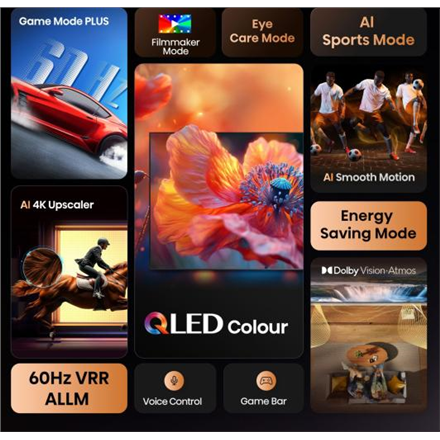 Hisense QLED TV | 85E7Q | 85 | Smart TV | VIDAA Smart | UHD | Black