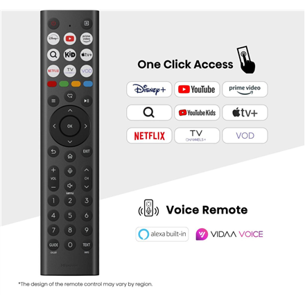 Hisense 65A6Q | 65 | Smart TV | VIDAA Smart OS | UHD | Black